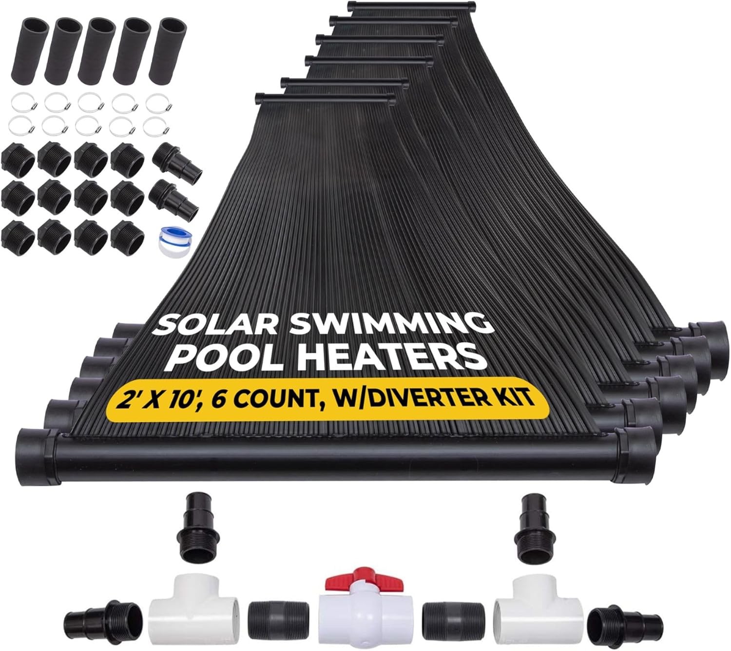 6-2'X10' SunQuest Solar Swimming Pool Heater System with Diverter Kit