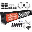 4-2X20' SunQuest Solar Swimming Pool Heater Complete System with Roof Kits